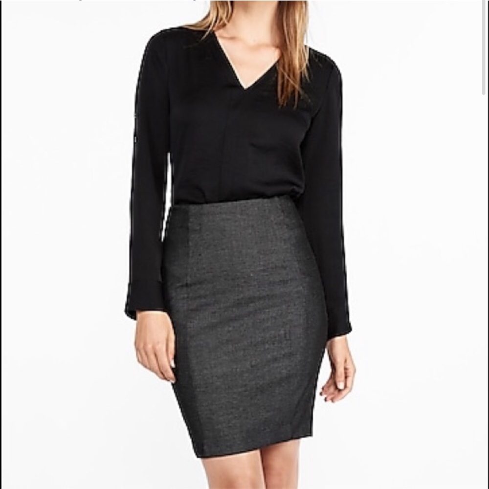 Express NWT design studio charcoal black high waisted pencil skirt